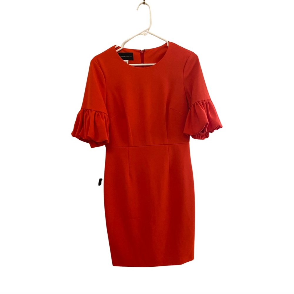 Tailored coral dress mid thigh length